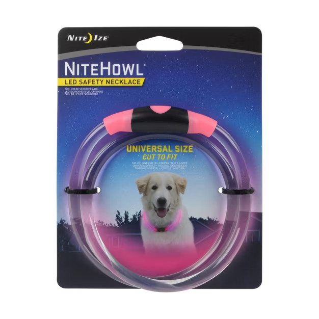 Nite Ize Howl LED Safety Necklace Adjustable Dog Collar - Pink | Target