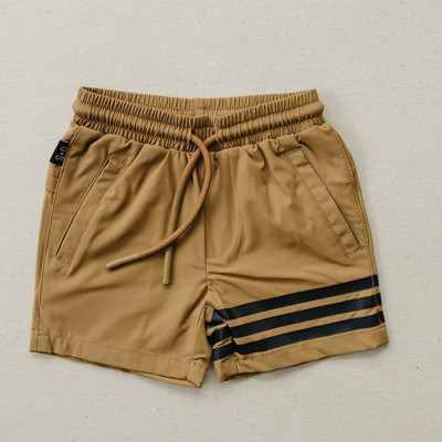 Kids Leo Athletic Shorts Brown 18-24M - Olive + Scout | Target