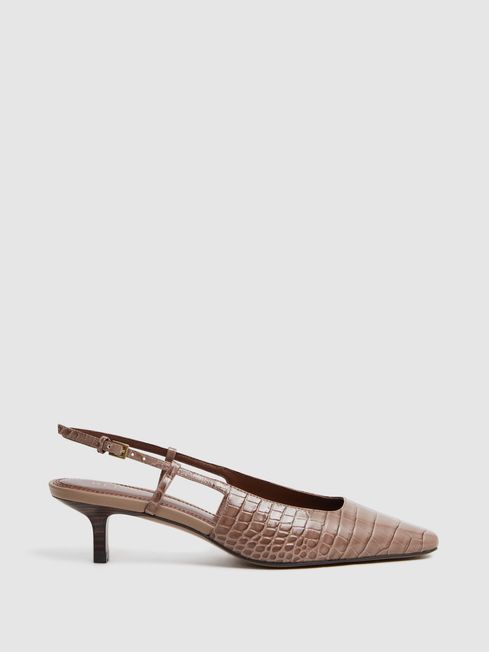 Leather Slingback Heels | Reiss UK