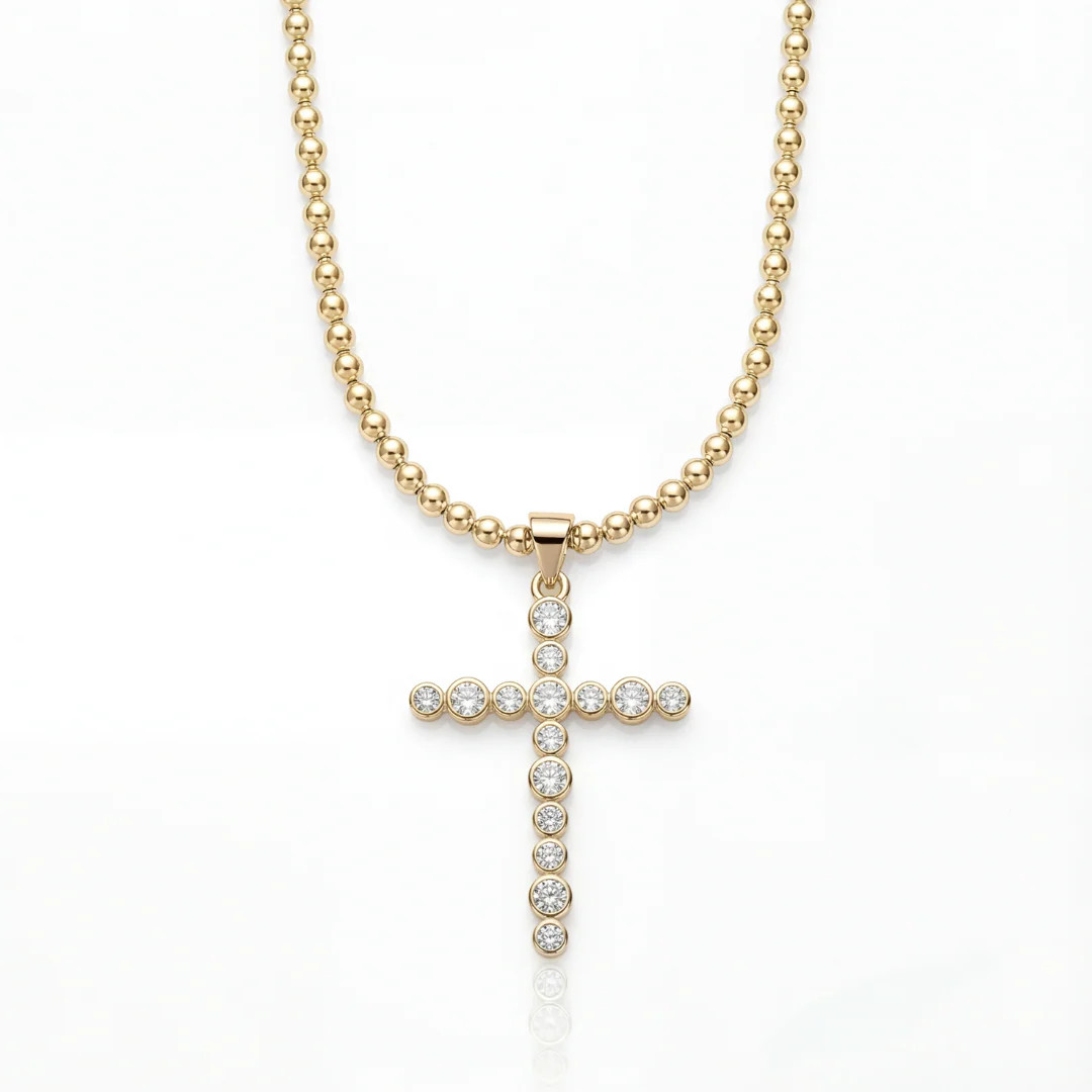 Francesca Beaded Necklace - Gold | Joy Dravecky Jewelry