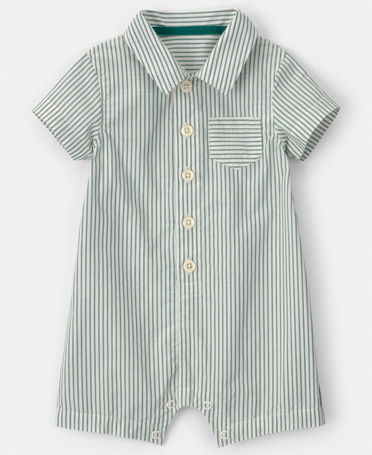 Carter's Baby Boys' Stripe Short-Sleeve Romper - Green | Macy's