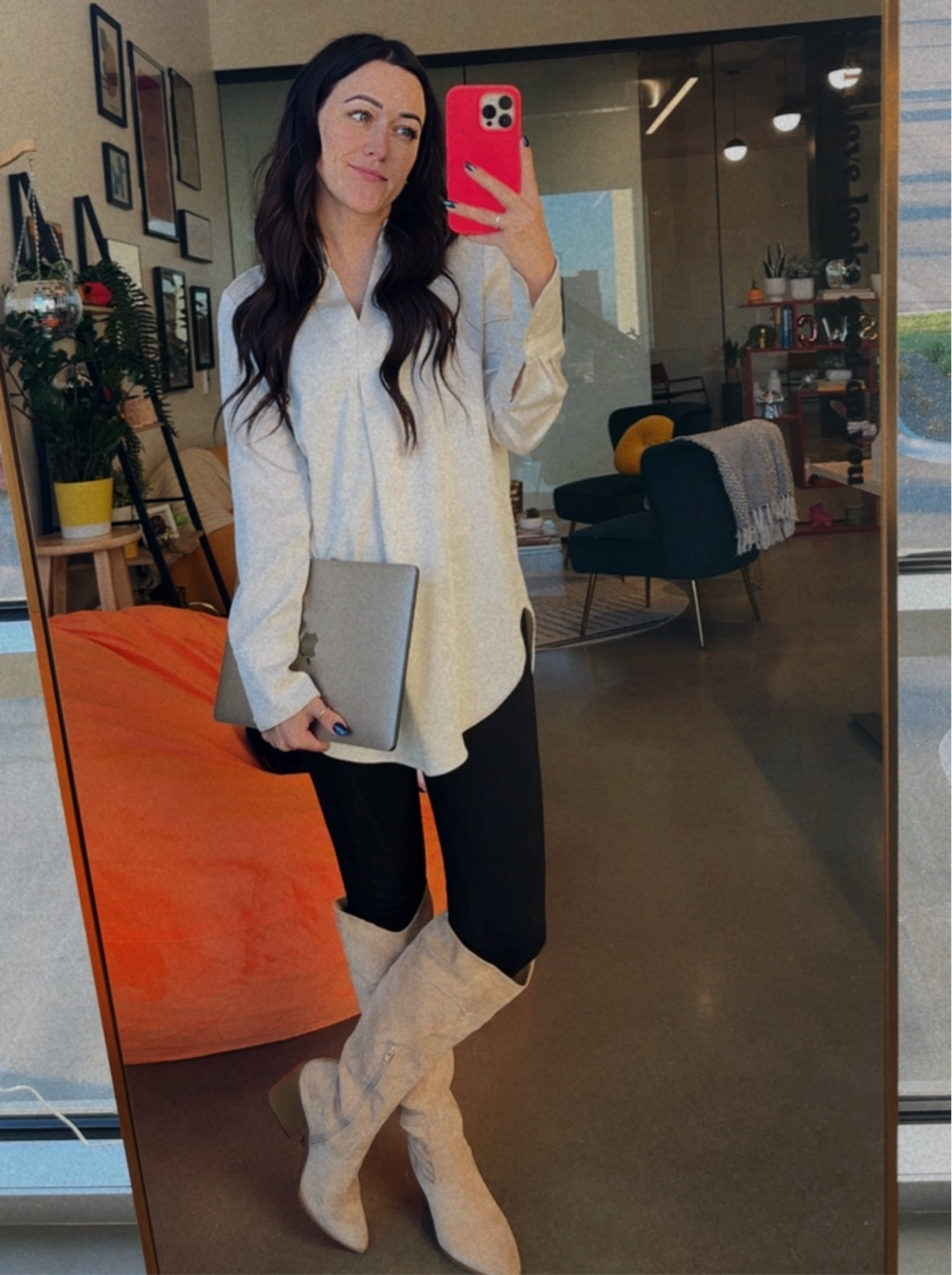 Beige blouse & heeled knee high boots 


#LTKSeasonal #LTKWorkwear #LTKStyleTip