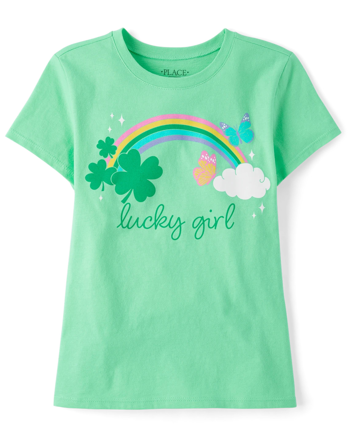 Girls St. Patrick's Day Lucky Girl Graphic Tee - green | The Children's Place