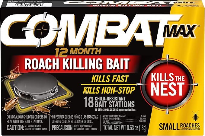 Combat Max 12 Month Roach Killing Bait, Small Roach Bait Station, Child-Resistant, 18 Count | Amazon (US)