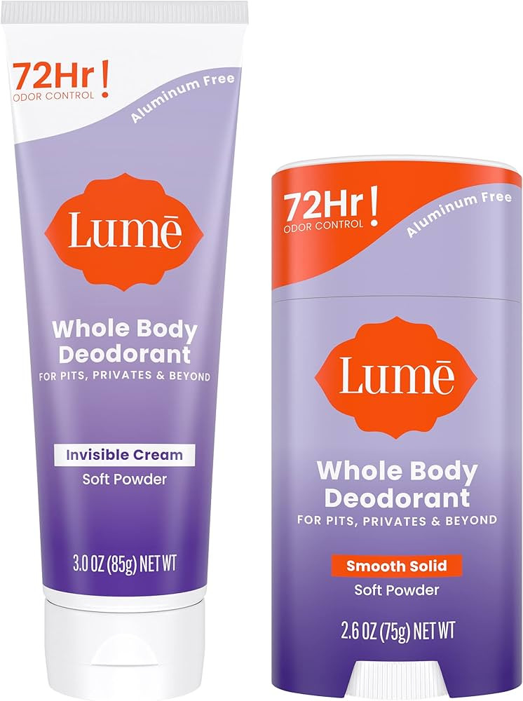 Lume Whole Body Deodorant - Invisible Cream - 72 Hour Odor Control - Aluminum Free, Baking Soda F... | Amazon (US)