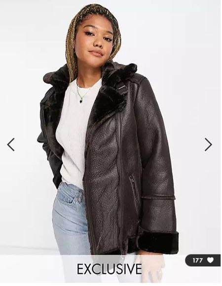 Leather jacket in brown on sale.

#LTKsalealert