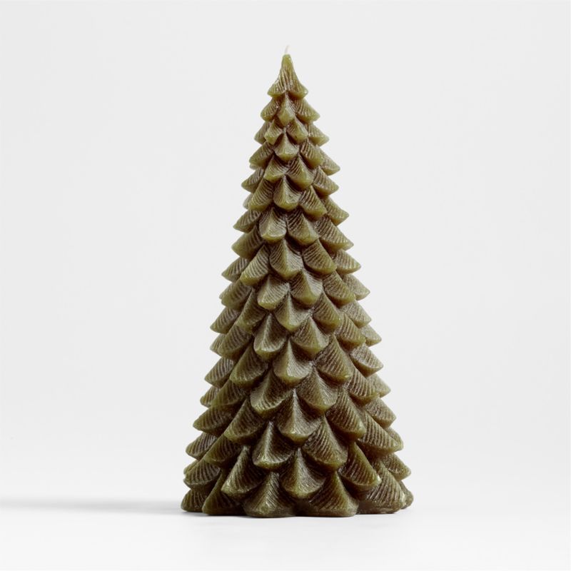 13" Green Pine Christmas Tree Candle + Reviews | Crate & Barrel | Crate & Barrel