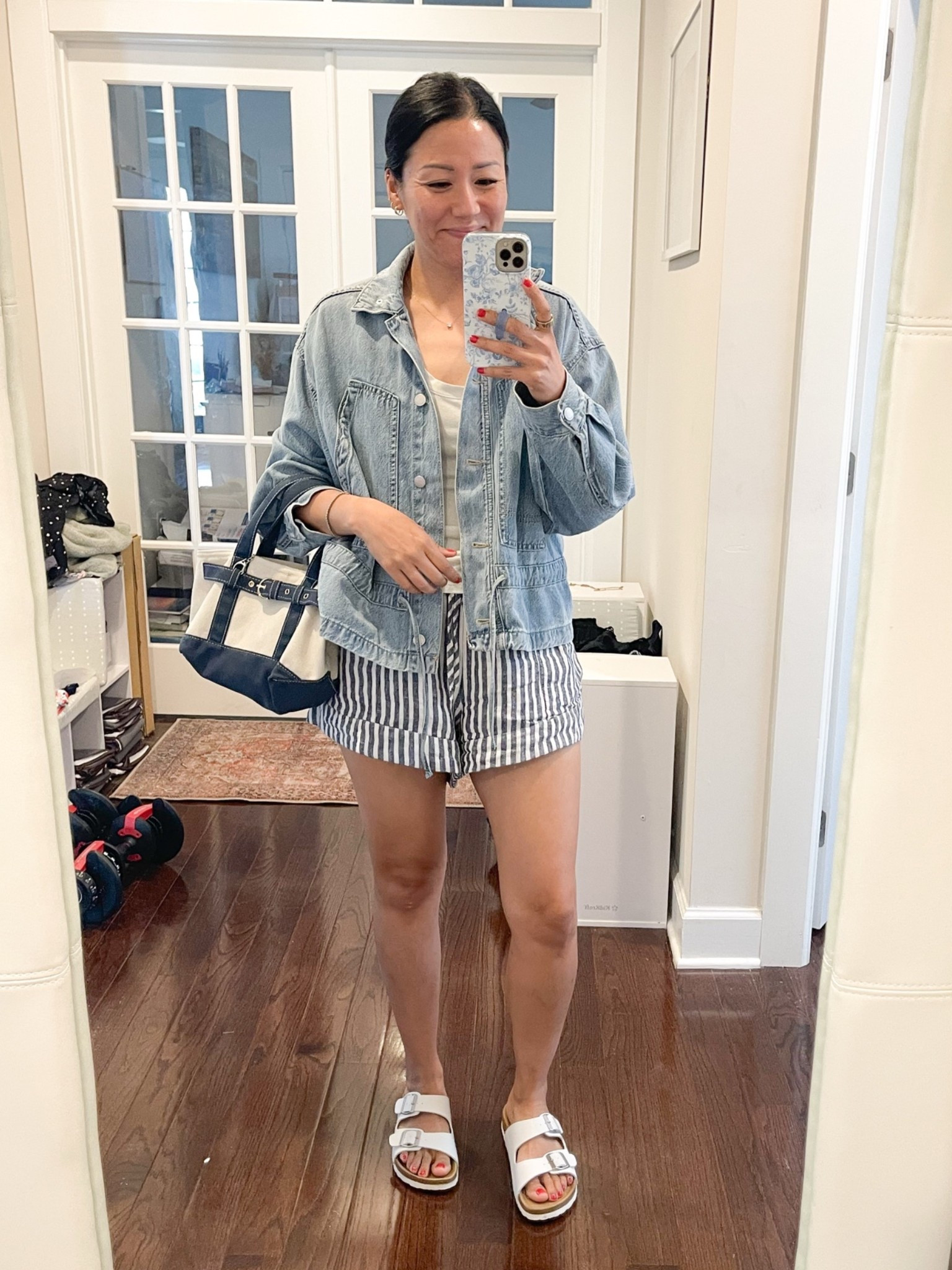 Size XS tank
Exact jacket is no longer available
Older shorts
Sized up 1/2 in sandals

#LTKootd #LTKOver40 #LTKPetite