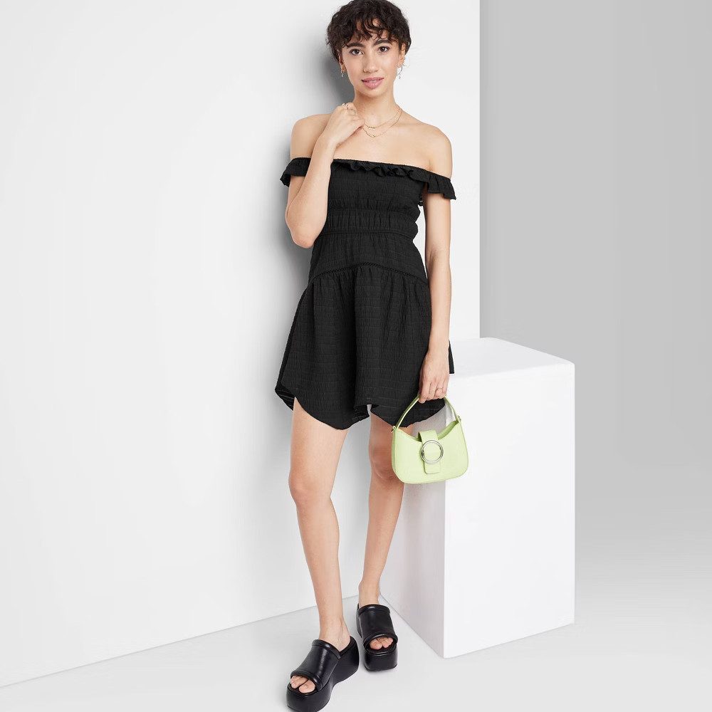 Women's Ruffle Tiered Skater Dress - Wild Fable™ Black XL | Target