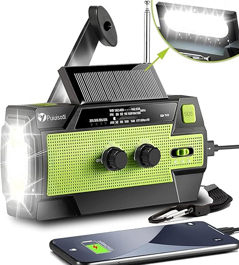 [2021 Newest] Emergency-Hand-Crank-Radio,4000mAh Portable Weather Solar Radios with Motion Sensor... | Amazon (US)