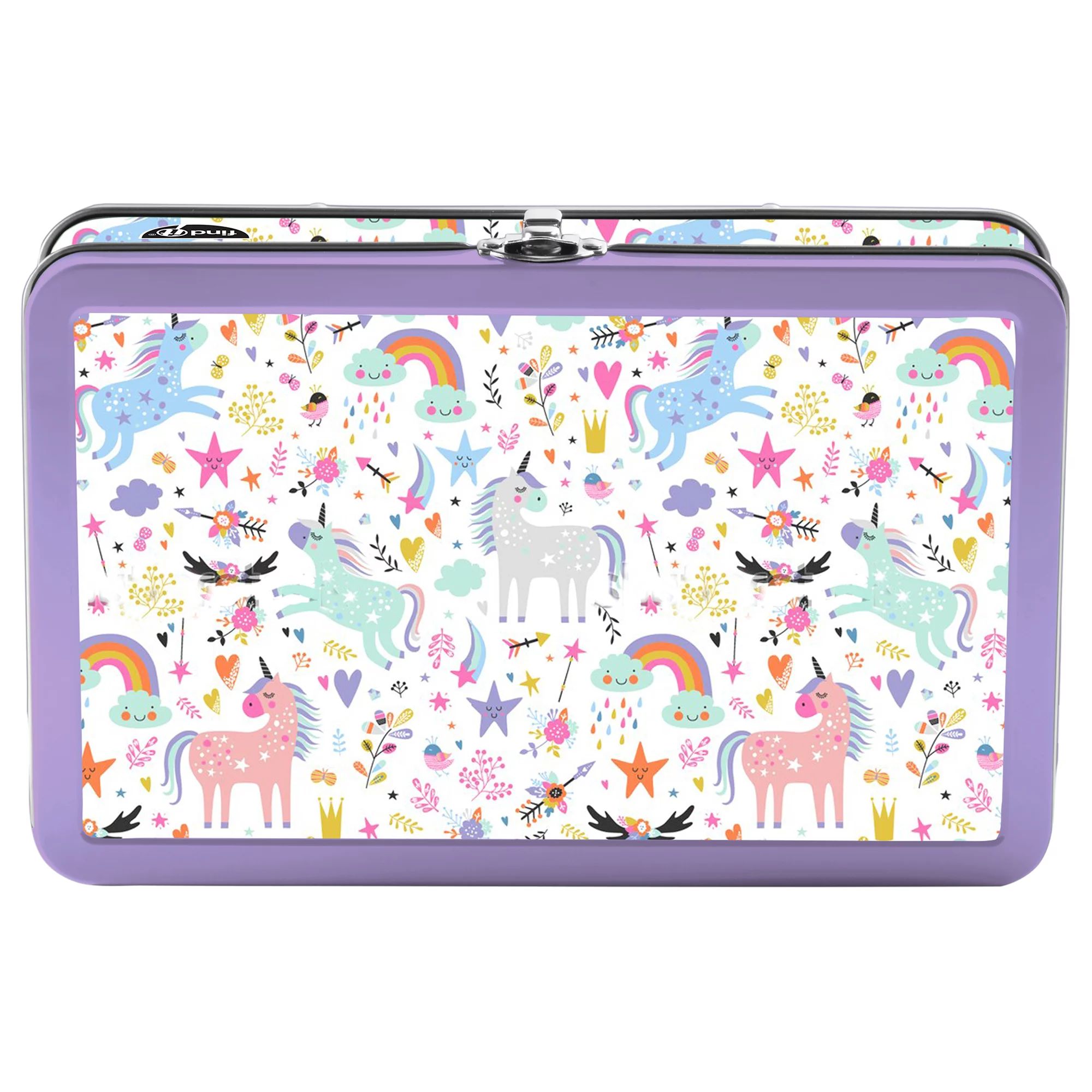 Find It Tin Pencil Box Colorful Unicorn with Snap Closure, New Condition, FT07608 - Walmart.com | Walmart (US)