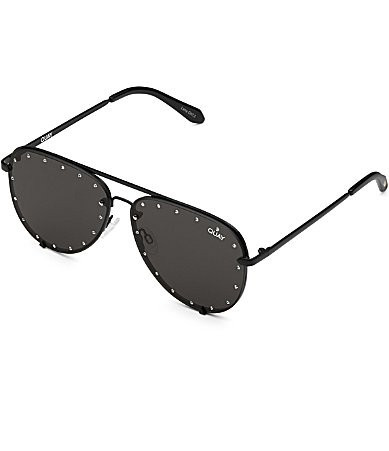 QUAY High Key Rhinestone Oversized 55mm Sunglasses - Black | Dillard's