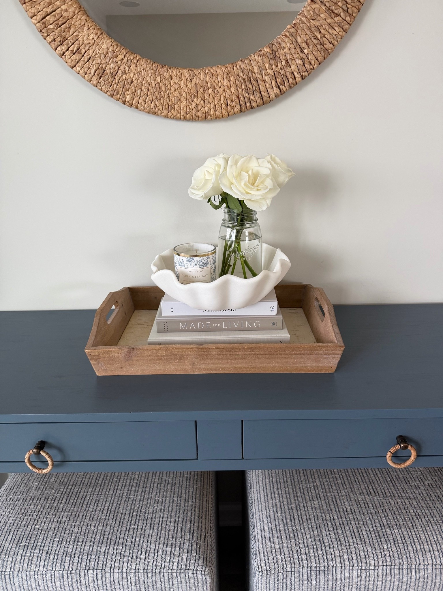 A fun way to elevate any space with these simple styling tips. Include a tray to anchor your decor pieces, layer a stack of 3 books and then add an oversized decorative bowl with a soy candle and of course fresh flowers!

#LTKmomlife #LTKSeasonal #LTKHome