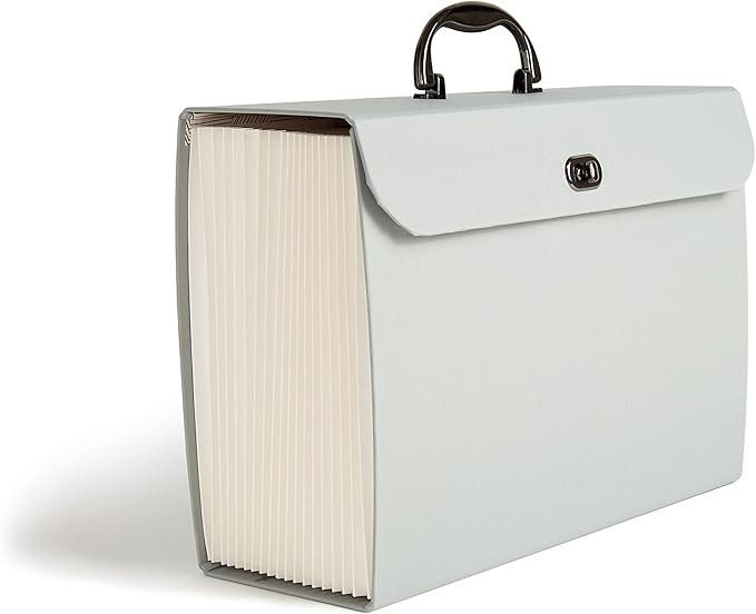 U Brands Expanding 19 Pocket Fashion File Folder, Gray Linen, 15.4” x 10.5” | Amazon (US)