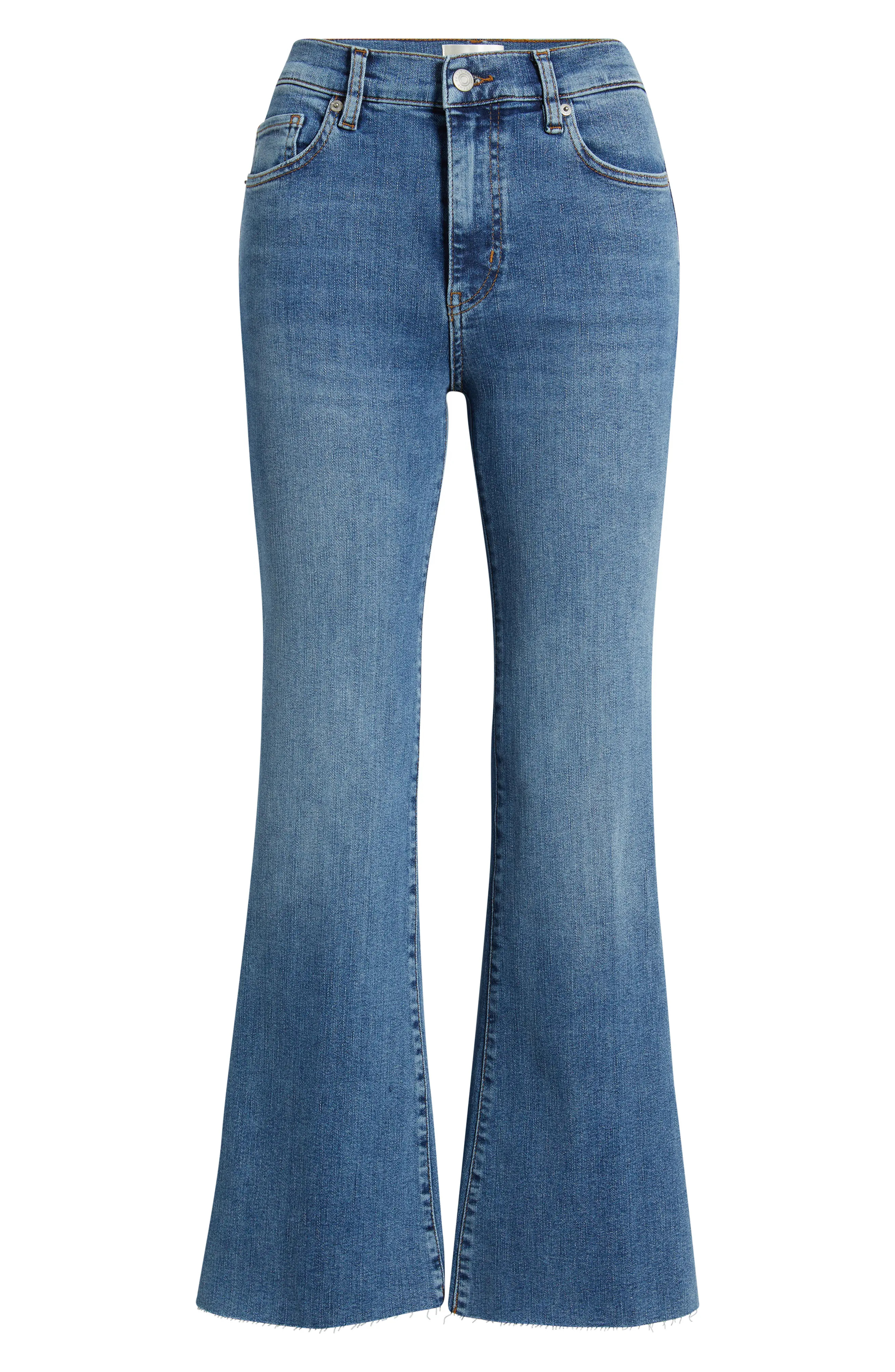 FRAME The Pixie Icon Raw Hem Flare Leg Jeans (Women) | Nordstrom | Nordstrom