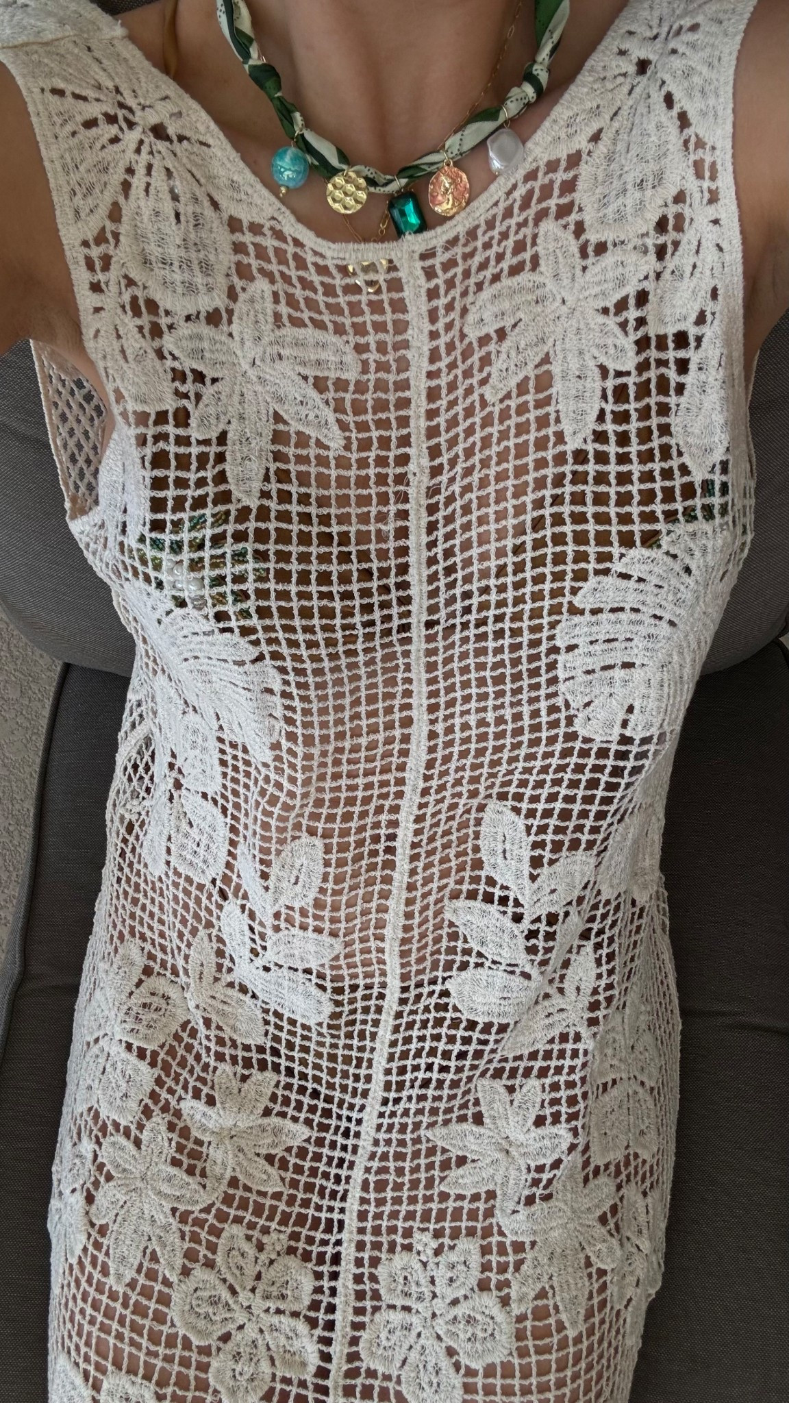 Amazon swim coverup, scarf necklace 

#LTKdayinmylife #LTKootd #LTKSwim