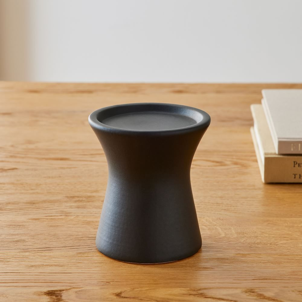 Pure Pillar Holder Small, Black | West Elm (US)