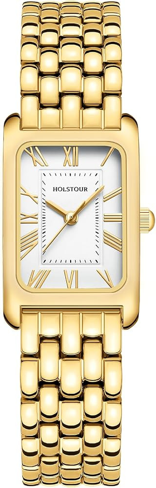 HOLSTOUR Gold Watches for Women Vintage Roman Dial Stainless Steel Bracelet | Amazon (US)
