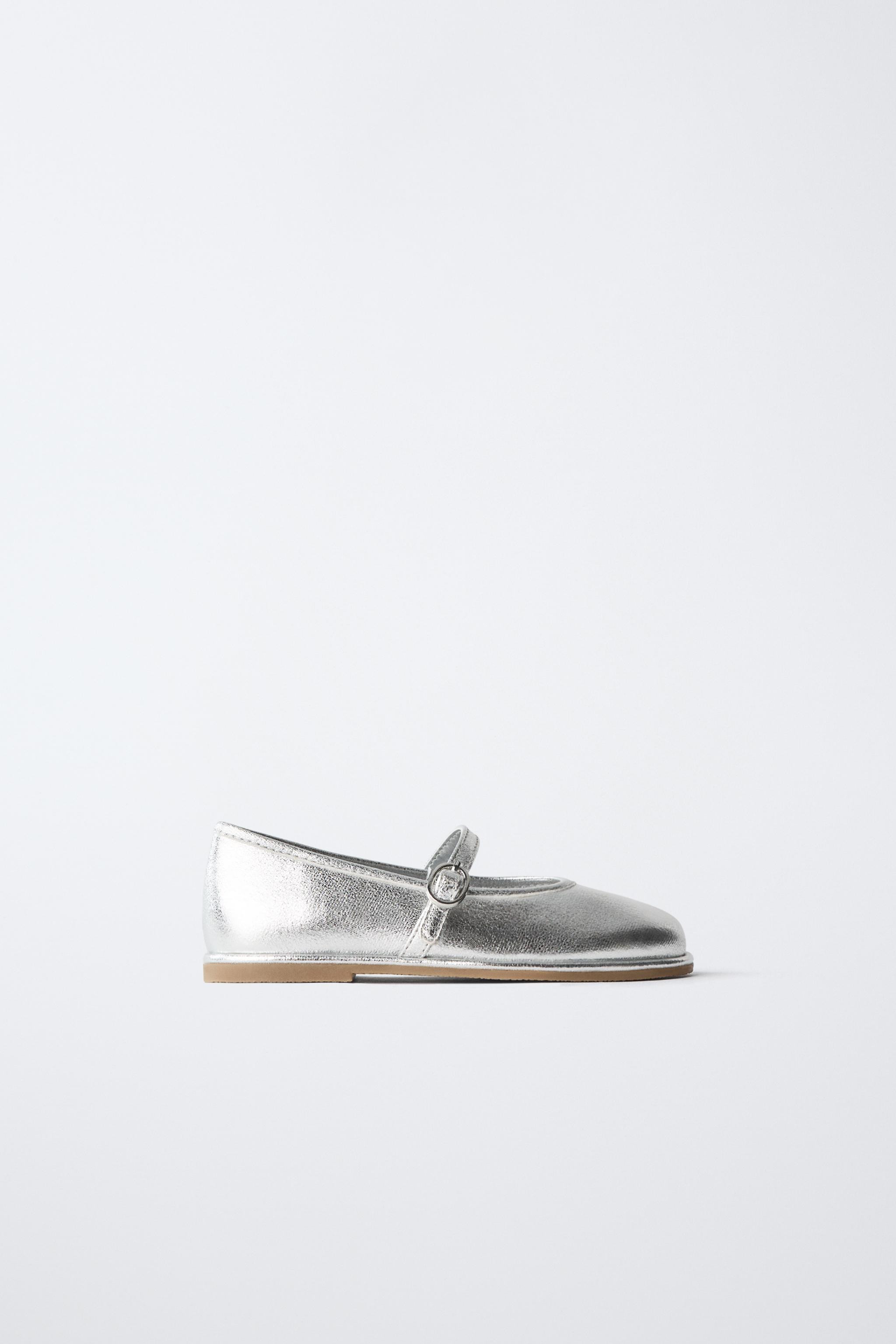 METALLIC BALLET FLATS | Zara US
