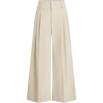 PRETTYGARDEN Women's High Waisted Wide Leg Dress Pants | Business Casual Slack Trousers,Flowy Ple... | Amazon (US)