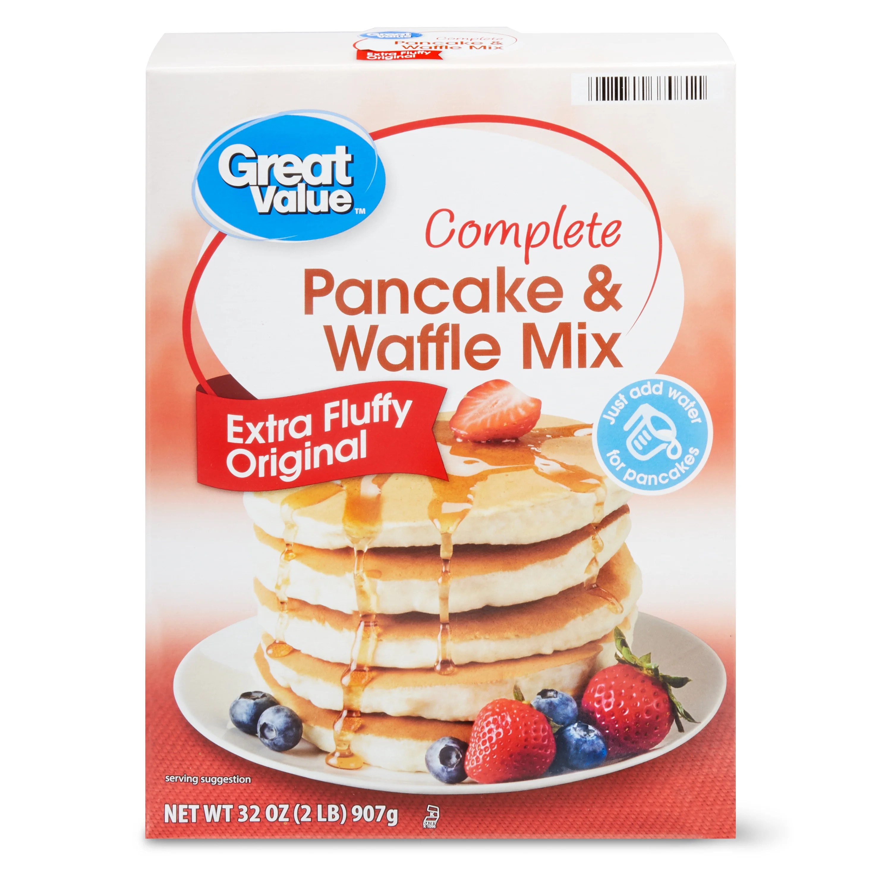Great Value Complete Pancake & Waffle Mix, Extra Fluffy, Original, 32 oz | Walmart (US)
