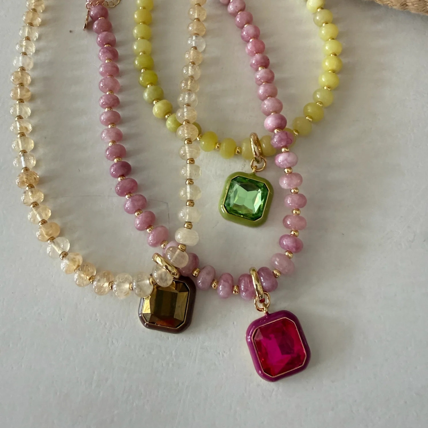 Harvest Pendant Beaded Necklace - Toasted Almond | Smith and Co. Jewel Design