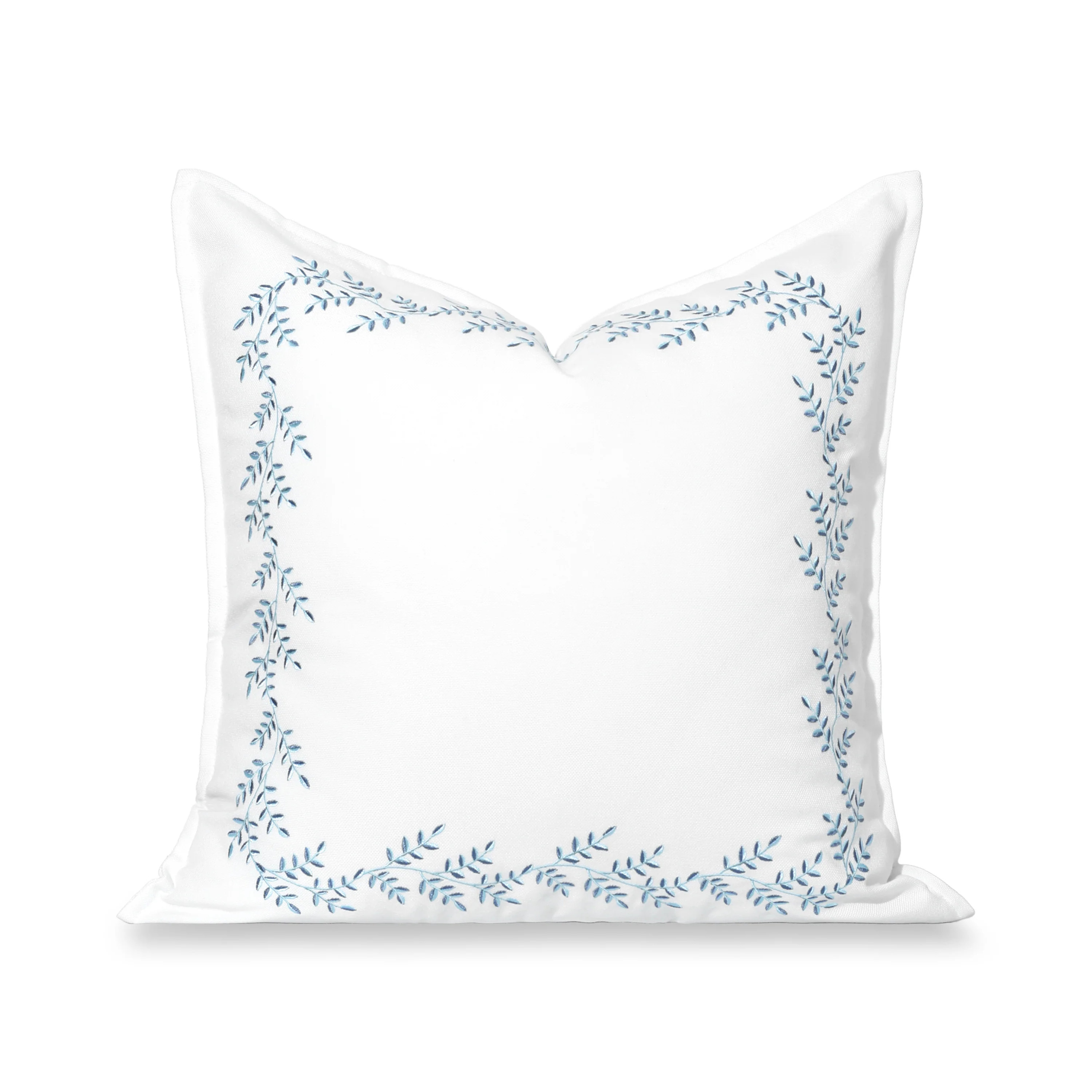 Savilea, Indoor/Outdoor Baby Blue Throw Pillow Cover, with Flanged Border, 20 | Hofdeco