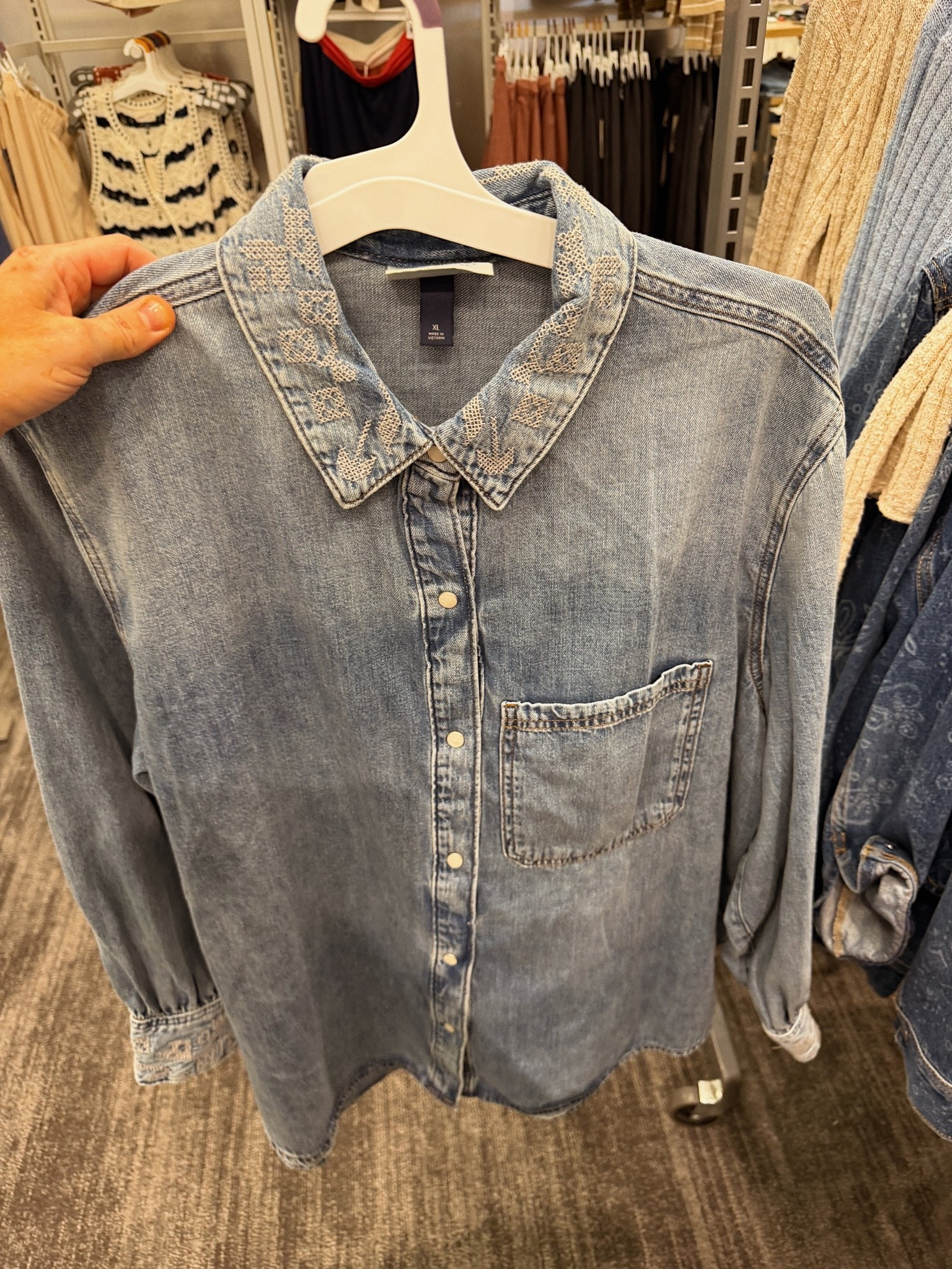 Cozy embroidered denim at Target!