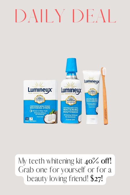 My Lumineux teeth whitening kit! 

#LTKCyberweek #LTKHoliday #LTKGiftGuide