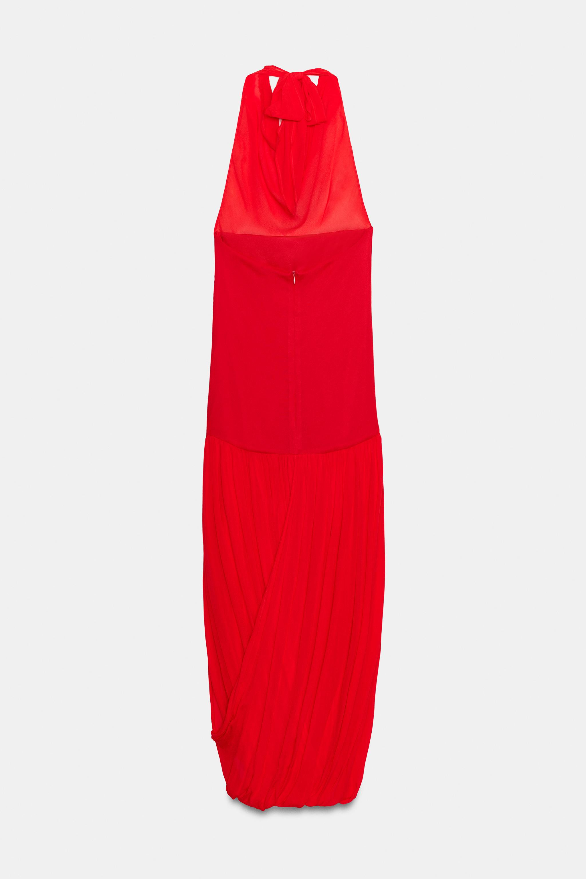 COMBINATION HALTER VOLUME DRESS | Zara US