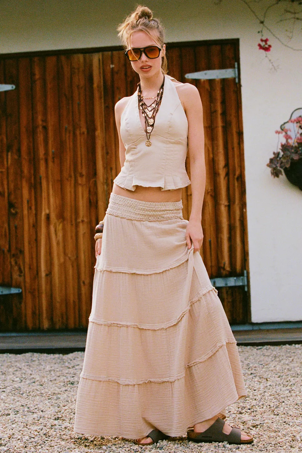 Kimchi Blue On My Mind Smocked Waist Tiered Maxi Skirt | Urban Outfitters (US and RoW)