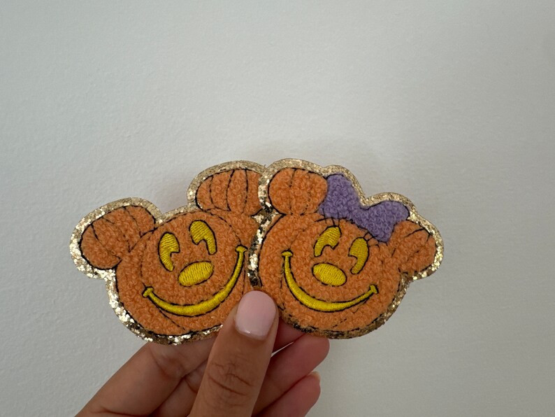 Iron on Disney Halloween Iron on Mickey Ghost Patch- Minnie Mouse Ghost Patch- Mickey Pumpkin Pat... | Etsy (US)