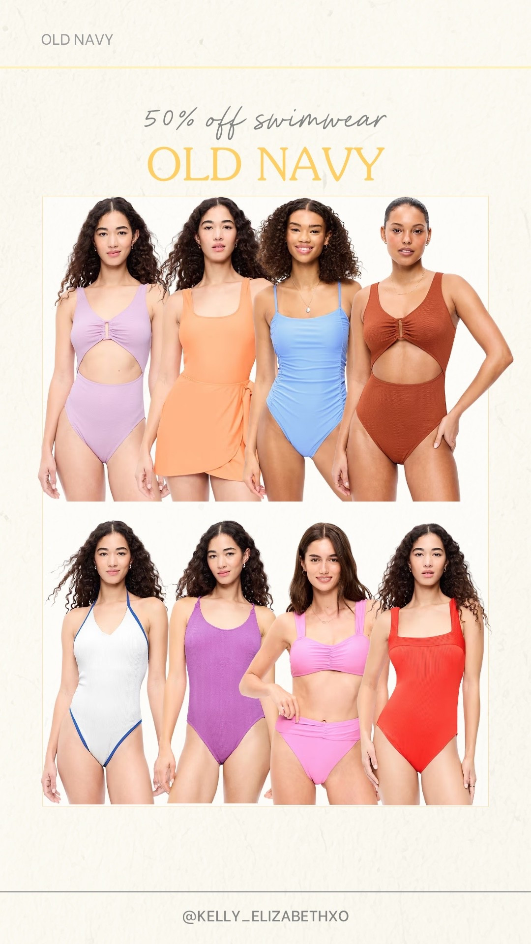 Old Navy: 50% off all swimwear 

#LTKSaleAlert #LTKSeasonal #LTKSwim