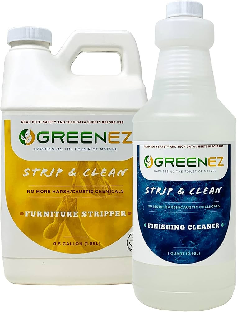 GREENEZ Strip & Clean Furniture Stripping Kit - Non-Toxic, No Harsh Fumes, Soy-Based, Removes Mul... | Amazon (US)