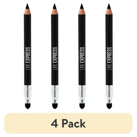 (4 pack) Maybelline Line Express Sharpenable Wood Pencil Eyeliner, Ebony Black | Walmart (US)