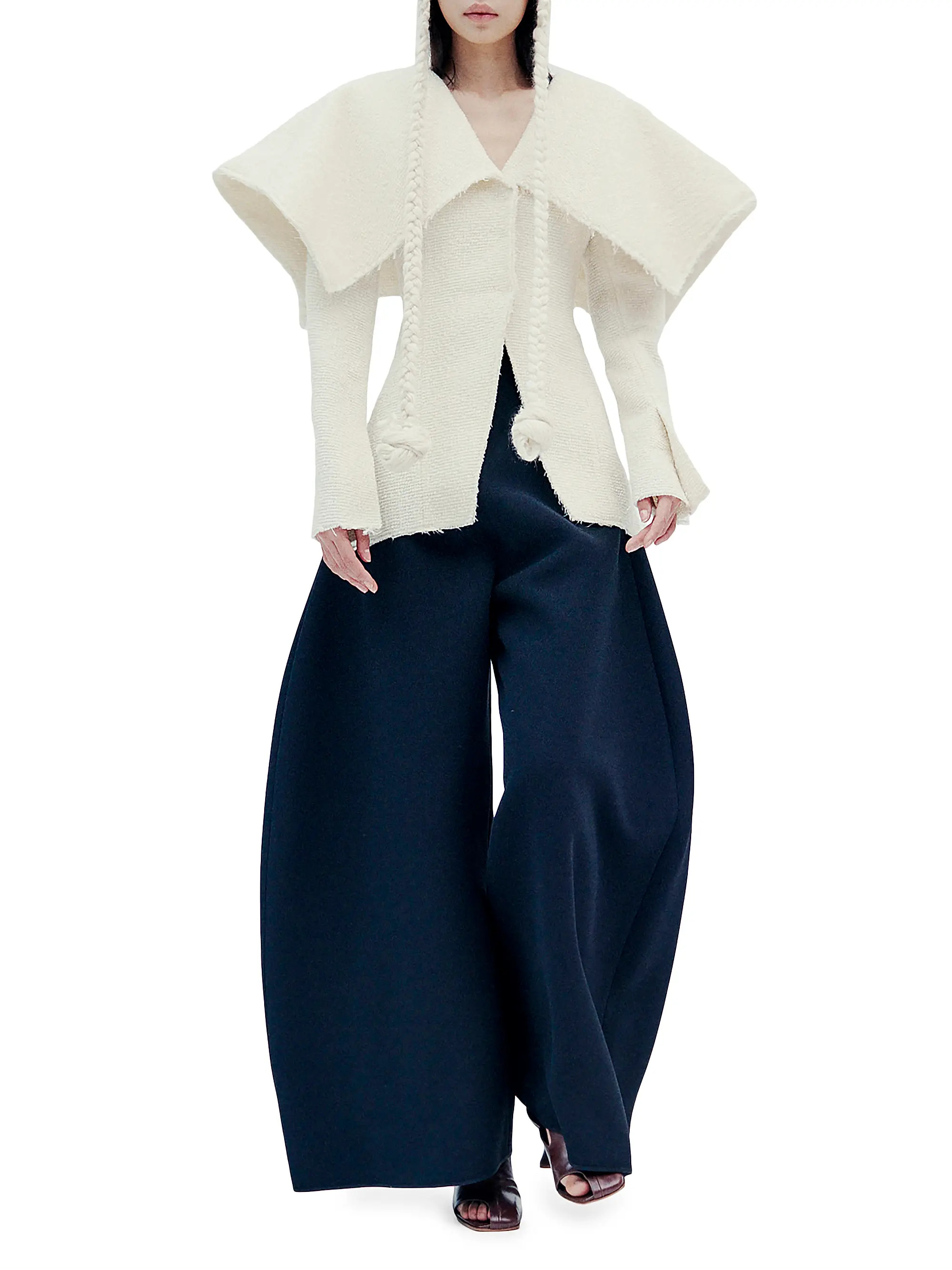 Wide Spread Collar Fitted Jacket | Saks Fifth Avenue