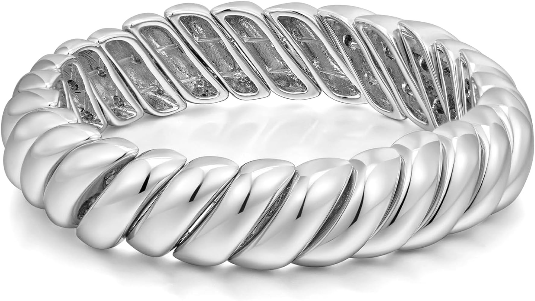 FAMARINE Gold Silver Chunky Bangle Bracelet for Women Men | Amazon (US)