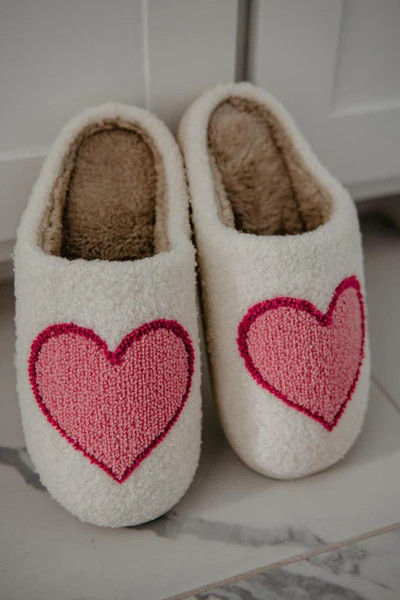 Pink/Red Heart Slippers | Katydid.com