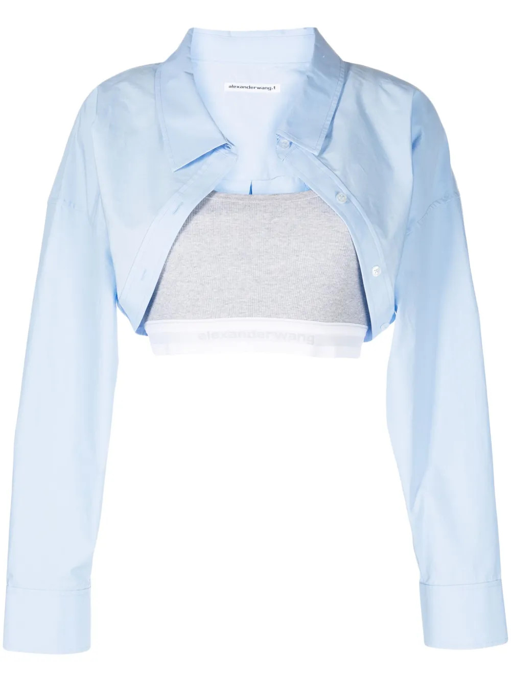 Alexander Wang Layered Cropped Shirt - Farfetch | Farfetch Global