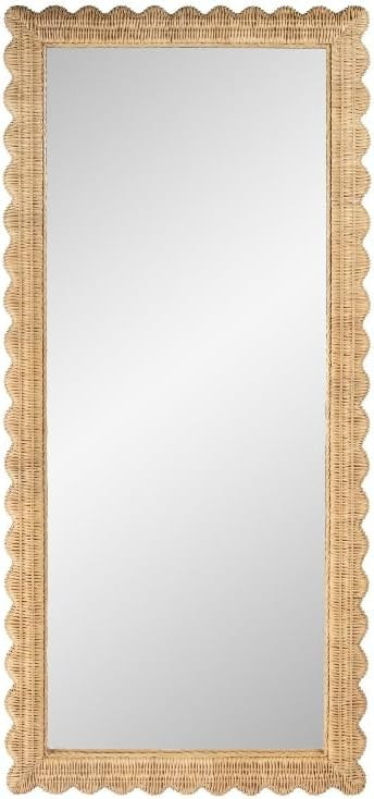 Butler Specialty Company Flora Scalloped Rattan Floor Mirror - Natural Rattan | Amazon (US)