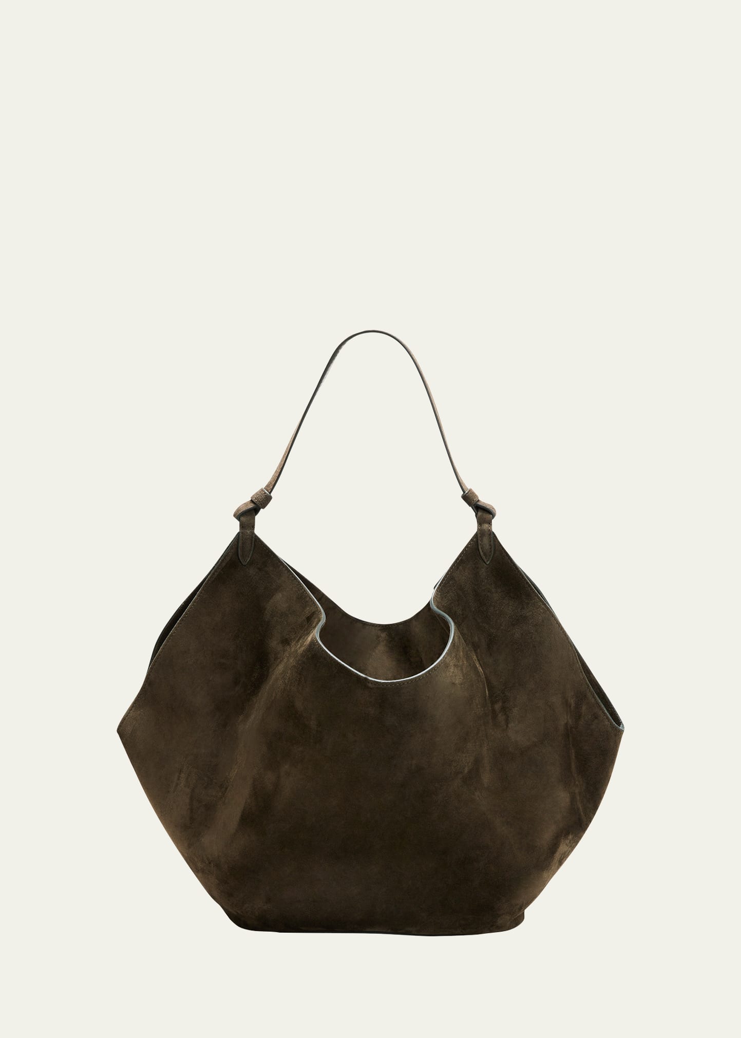 Khaite Lotus Medium Suede Shoulder Bag | Bergdorf Goodman