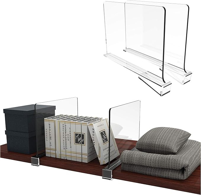 2PCS Multifunction Acrylic Shelf Dividers,Closets Shelf and Closet Separator for Wood Closet,Only... | Amazon (US)