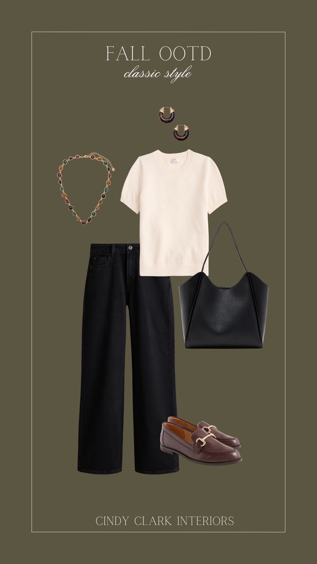Classic fall ootd 🖤🍂 I absolutely love this short sleeve sweater, and these pretty brown loafers!

#LTKootd #LTKgrwm #LTKSeasonal