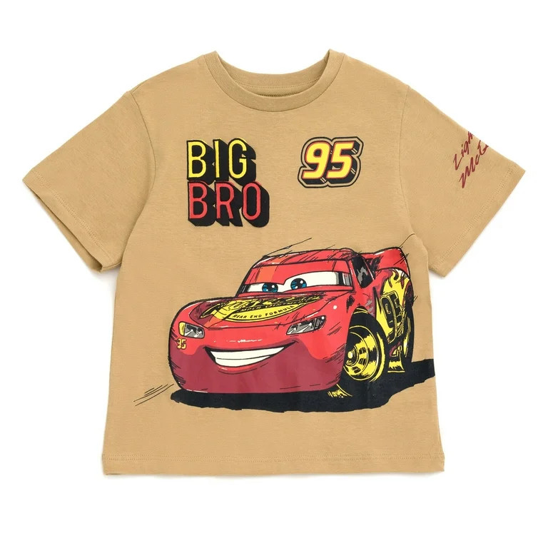 Disney Cars Lightning McQueen Matching Family Drop Shoulder T-Shirt Toddler to Big Kid - Walmart.... | Walmart (US)