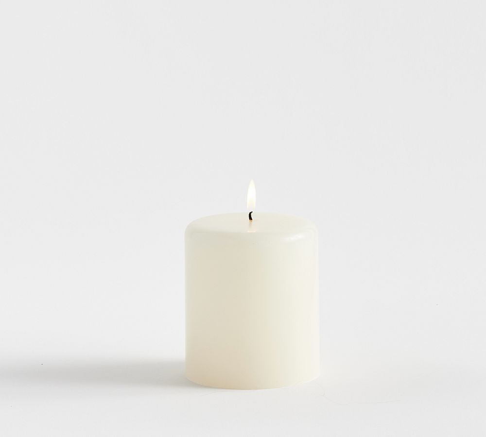Modern Curved Pillar Candles - Ivory | Pottery Barn (US)