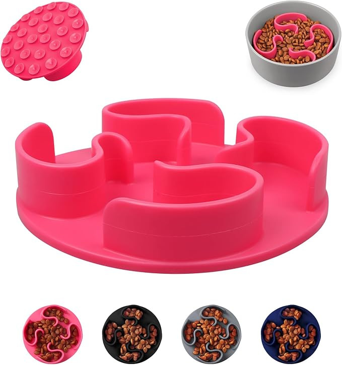 WESEN Dog/Cat Slow Feeding Bowl Insert, Slow Down Pet Eating, Soft Silicone for Small Medium Larg... | Amazon (US)
