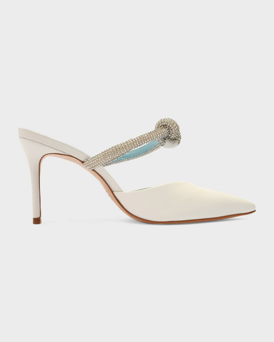 Schutz Pearl Crystal Knot Mule Pumps | Neiman Marcus
