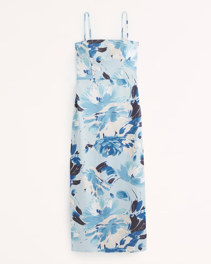 Strapless Satin Maxi Dress | Abercrombie & Fitch (US)