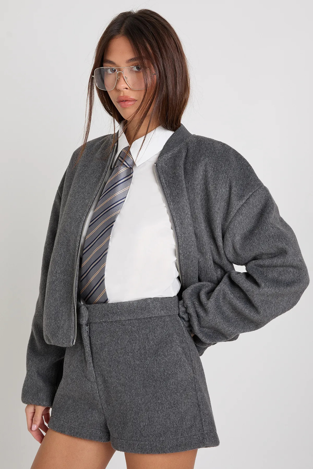 Wool Look Mini Shorts | boohoo (US & Canada)