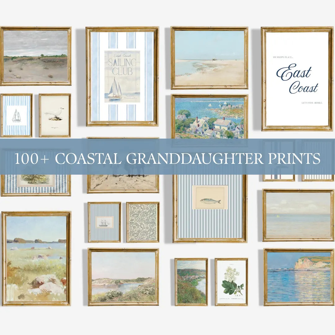 100+ East Coast Grandmillennial Decor, Coastal Granddaughter Gallery Wall Prints, Vintage Coastal... | Etsy (US)